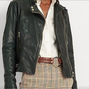 Black label Ralph Lauren. Tumbled leather Moto jacket